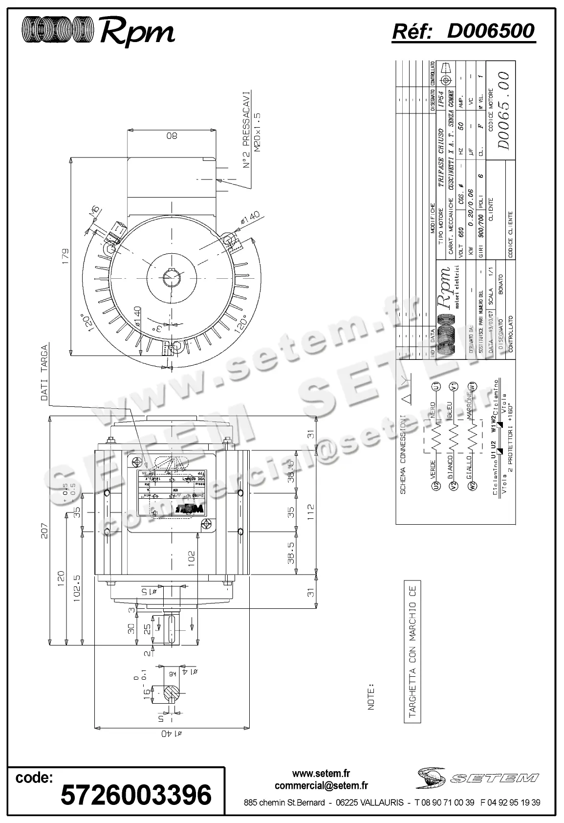 5726003396-MOTEUR RPM D006500