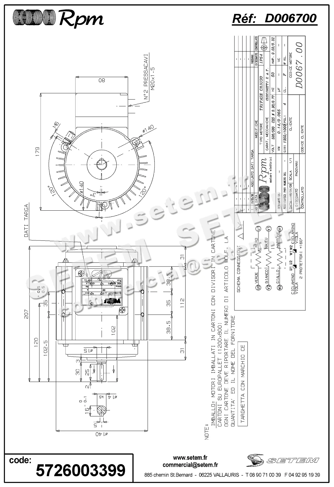 5726003399-MOTEUR RPM D006700