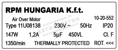 5726003408-MOTEUR RPM 11U08138 5