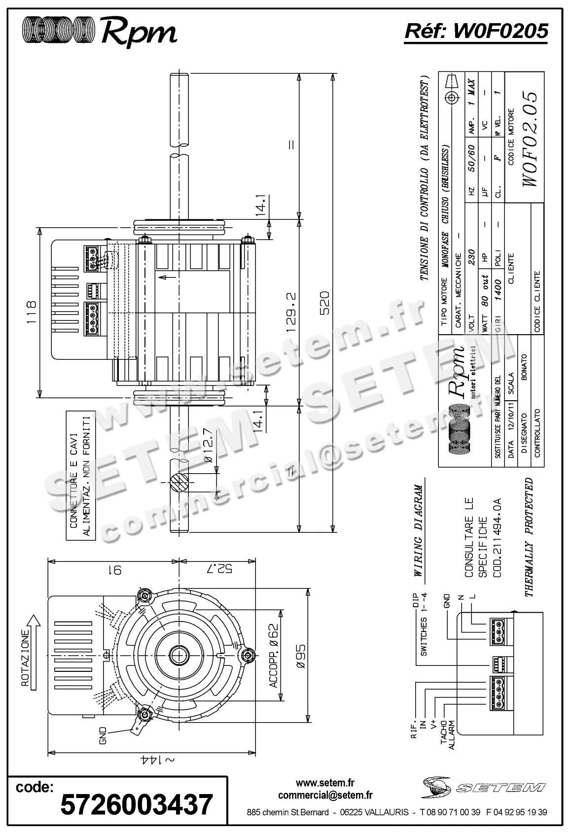 5726003437-MOTEUR RPM W0F0205 "480008100" 2
