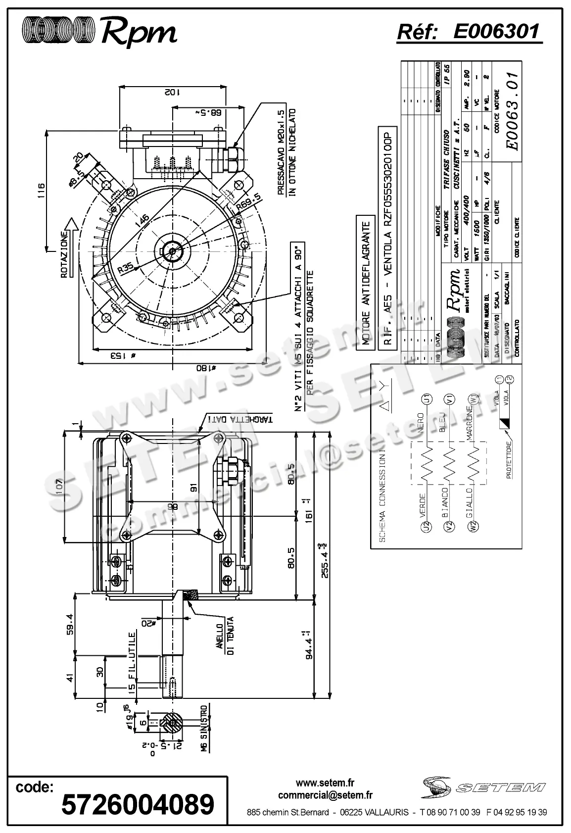 5726004089-MOTEUR RPM E006301