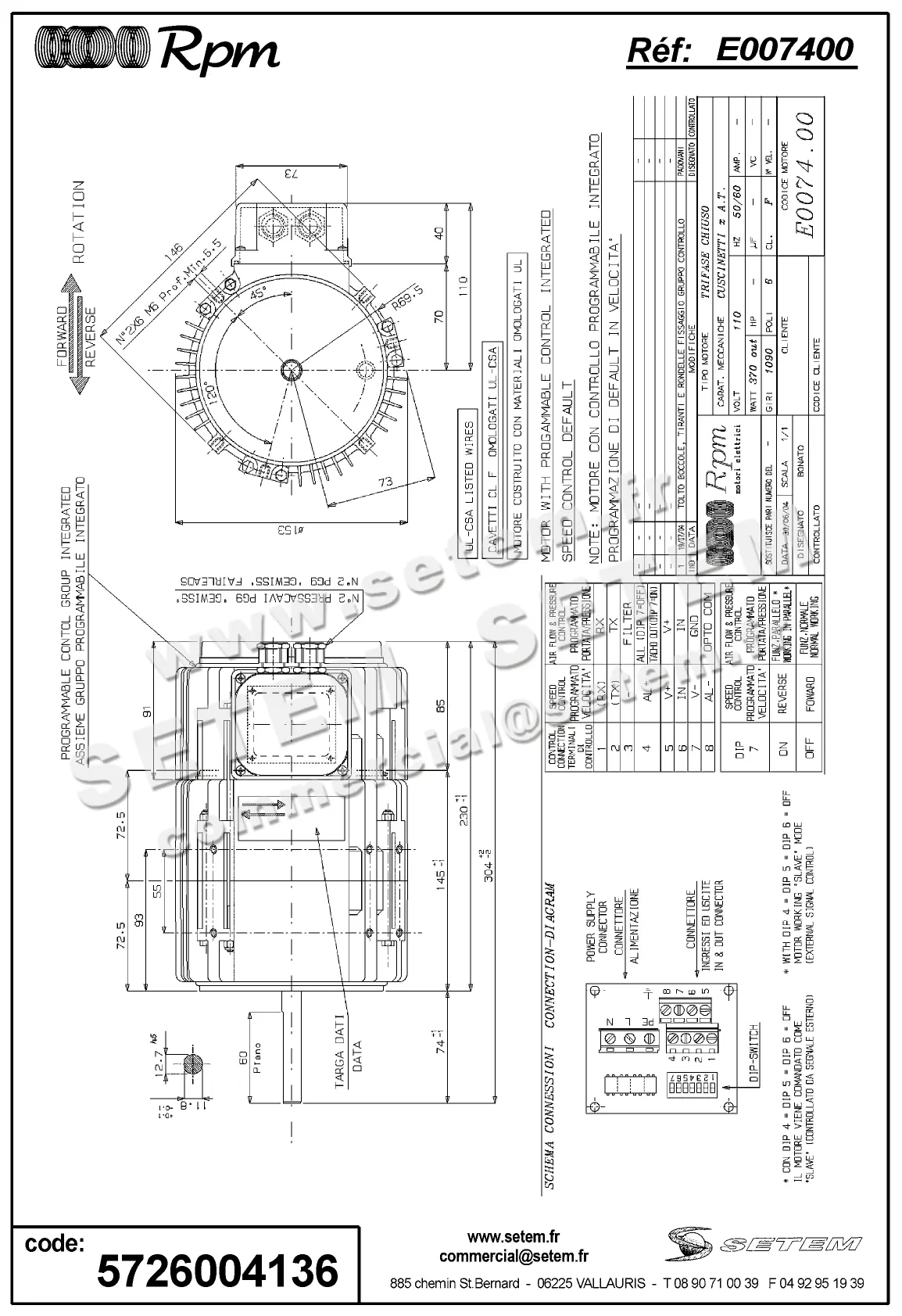 5726004136-MOTEUR RPM E007400