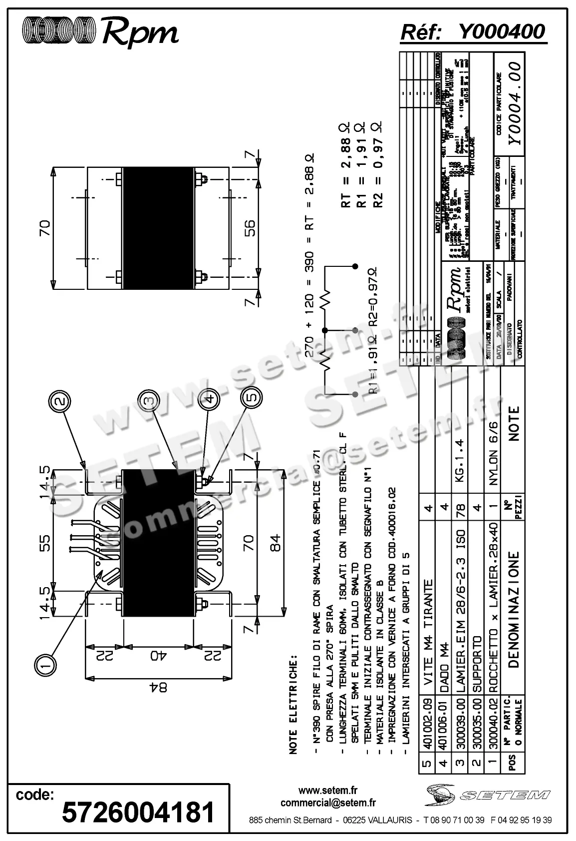 5726004181-MOTEUR RPM Y000400