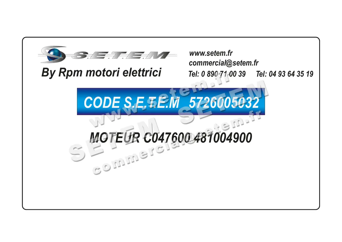 5726005032-MOTEUR RPM C047600 "481004900"