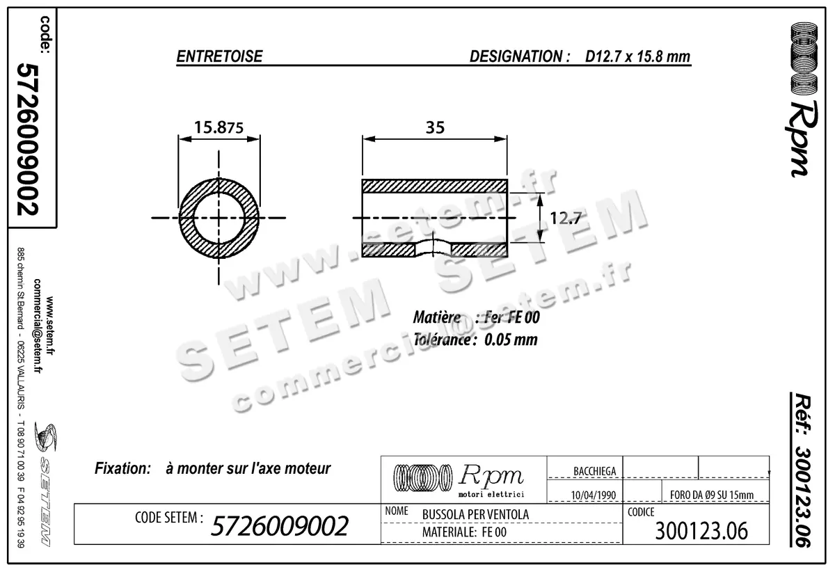 5726009002-ENTRETOISE RPM D12.70X15.87MM
