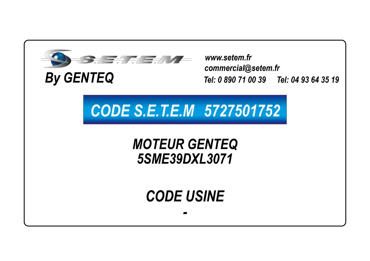 5727501752-MOTEUR GENTEQ 5SME39DXL3071