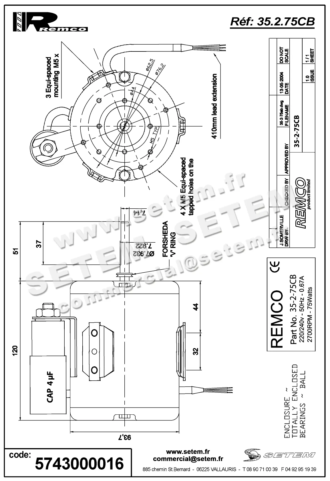 5743000016-MOTEUR REMCO 35.2.75CB 2