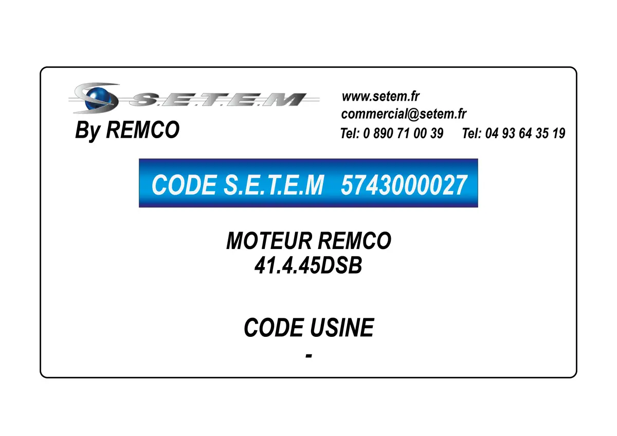 5743000027-MOTEUR REMCO 41.4.45DSB
