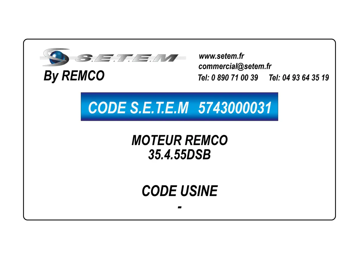 5743000031-MOTEUR REMCO 35.4.55DSB