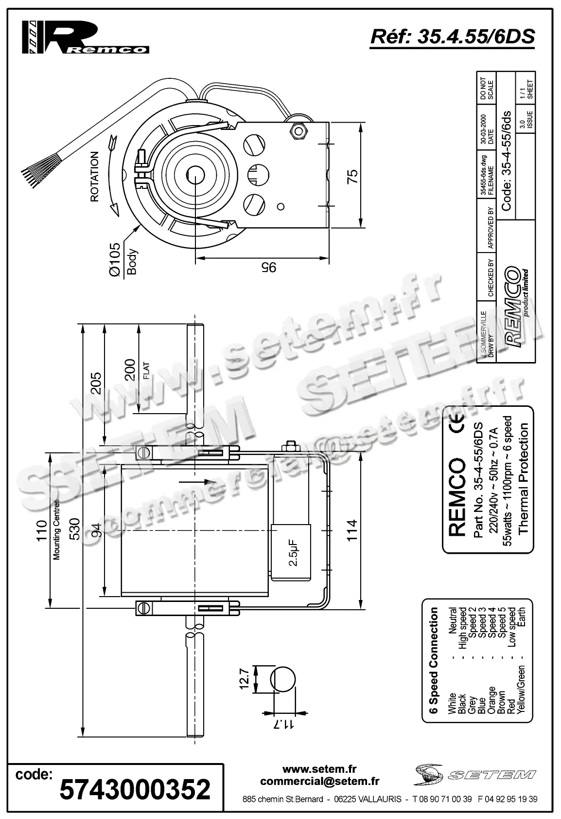 5743000352-MOTEUR REMCO 35.4.55/6DS