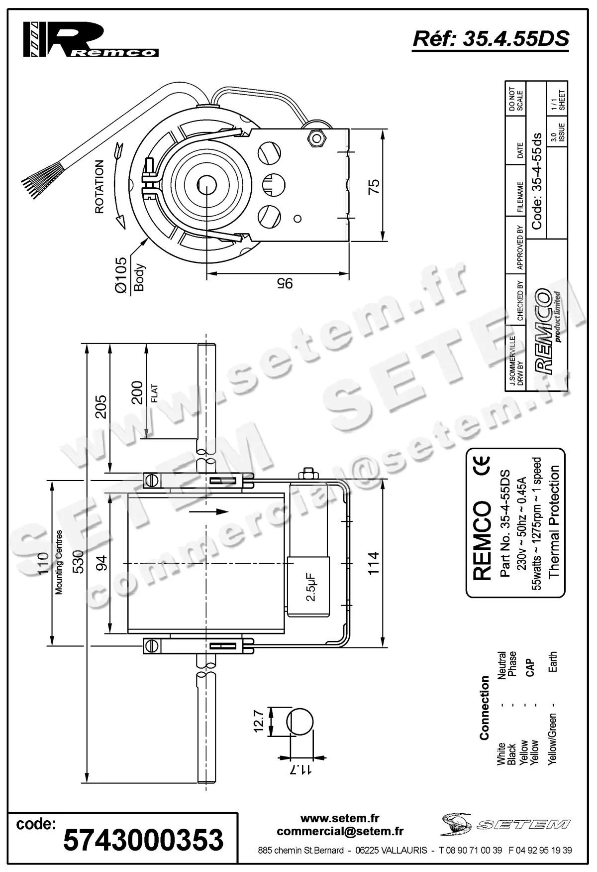 5743000353-MOTEUR REMCO 35.4.55/DS 2