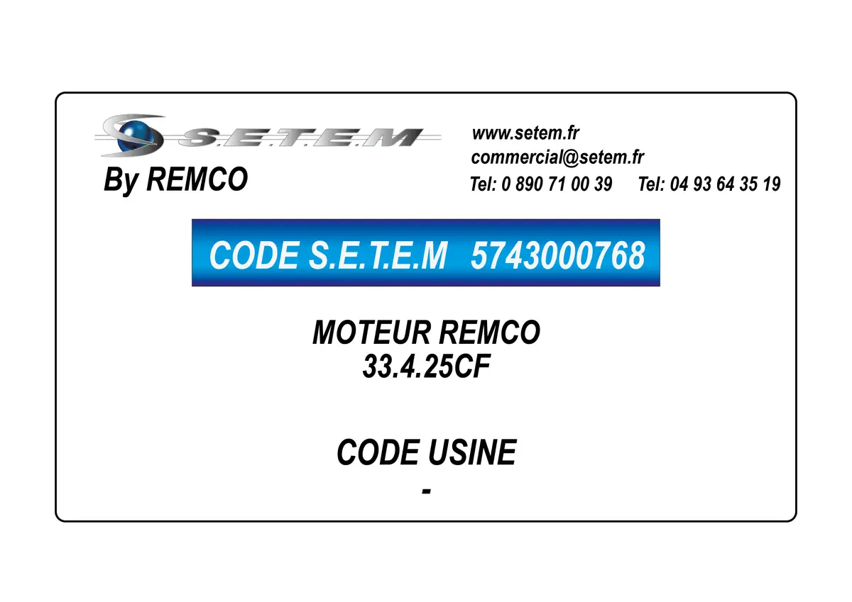 5743000768-MOTEUR REMCO 33.4.25CF