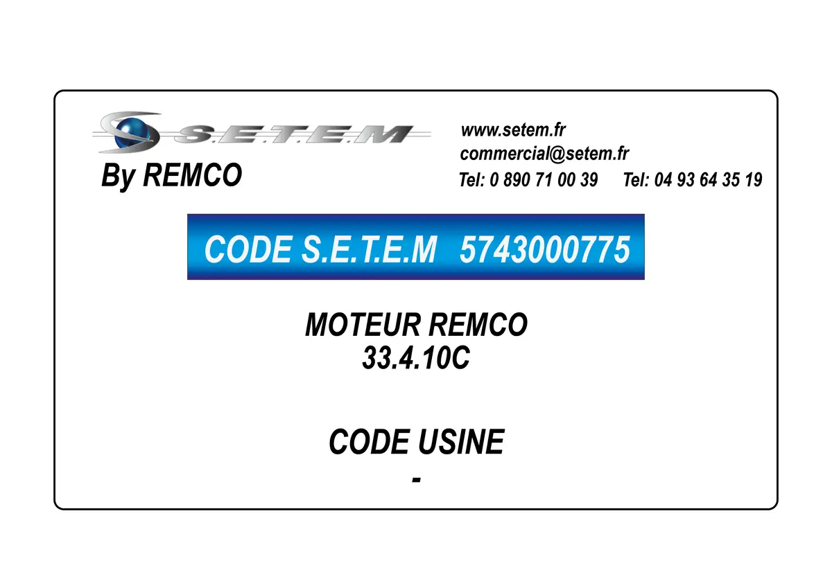 5743000775-MOTEUR REMCO 33.4.10C