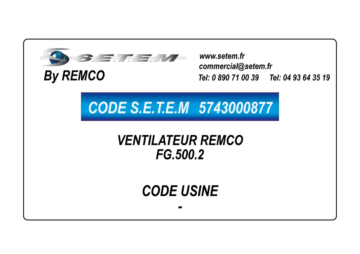 5743000877-VENTILATEUR REMCO FG.500.2