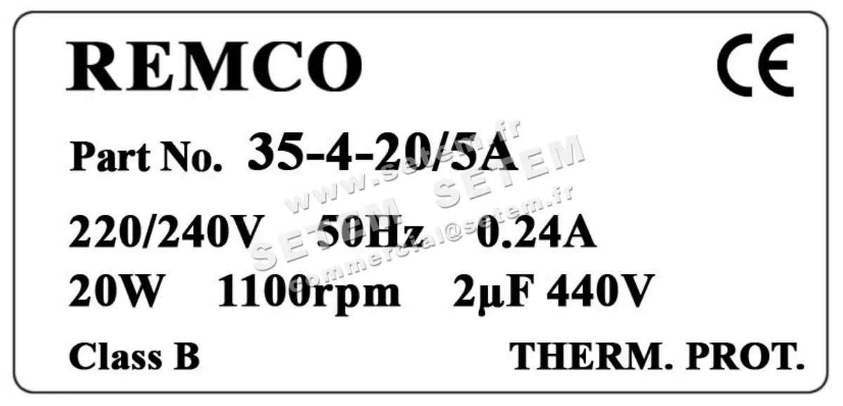 5743001134-MOTEUR REMCO 35.4.20/5A 3