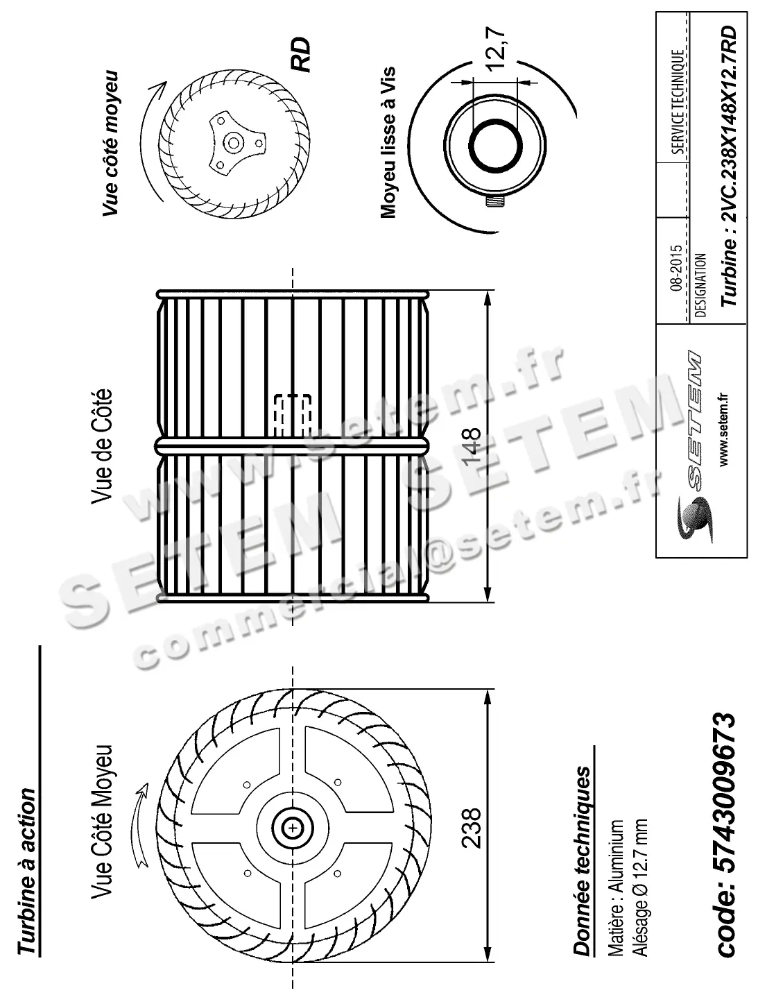 5743009673-TURBINE REMCO 2VC.238X148X12.7RD ALU VIS 2