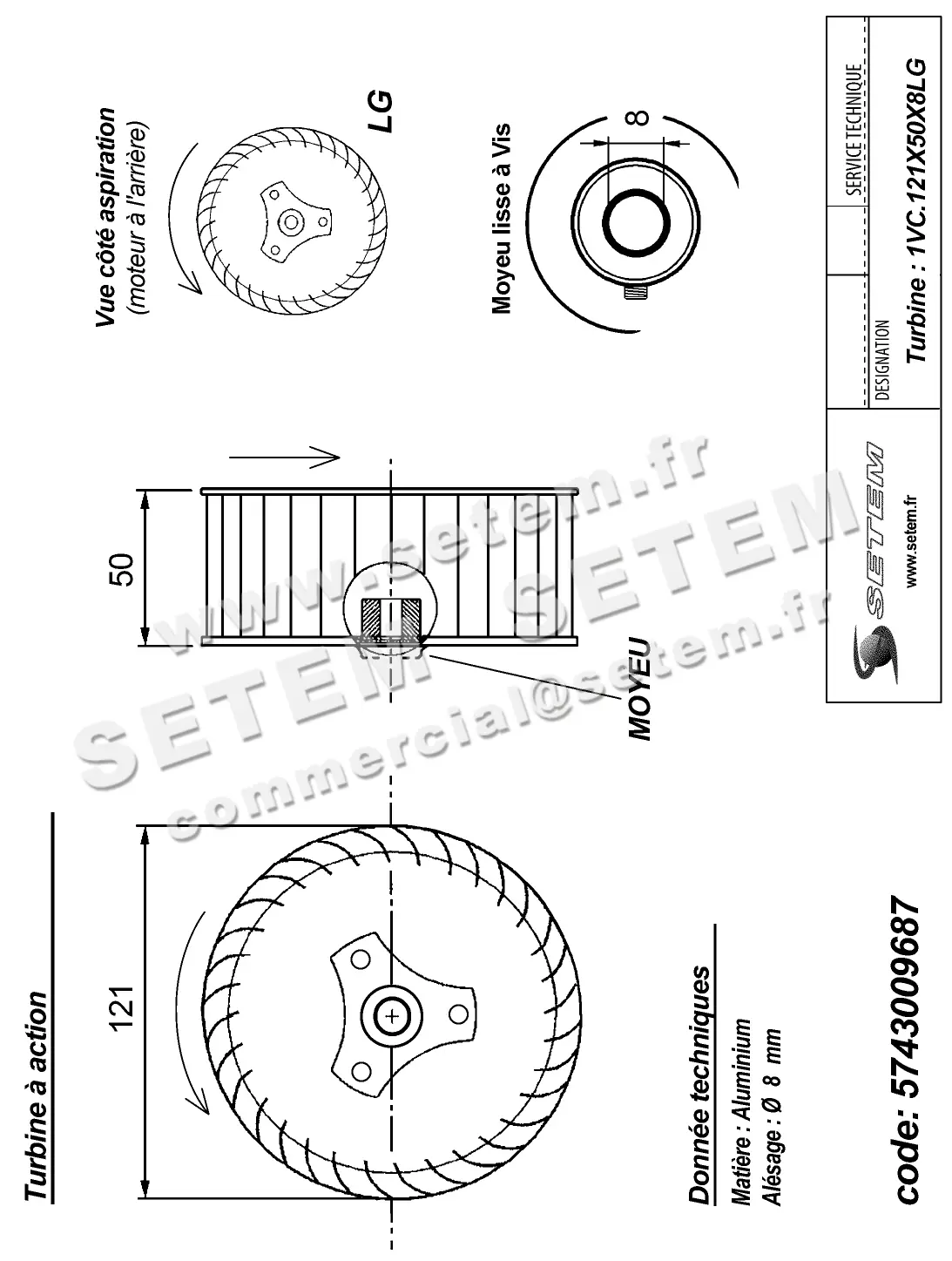 5743009687-TURBINE REMCO 1VC.121X50X8LG ALU VIS 2