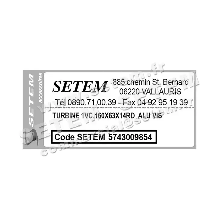 5743009854-TURBINE REMCO 1VC.160X63X14RD ALU VIS 3