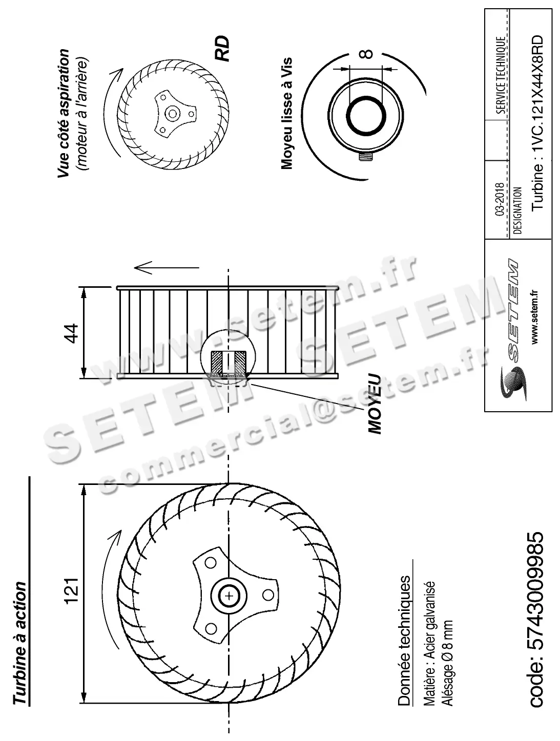 5743009985-TURBINE REMCO 1VC.121X44X8RD 3