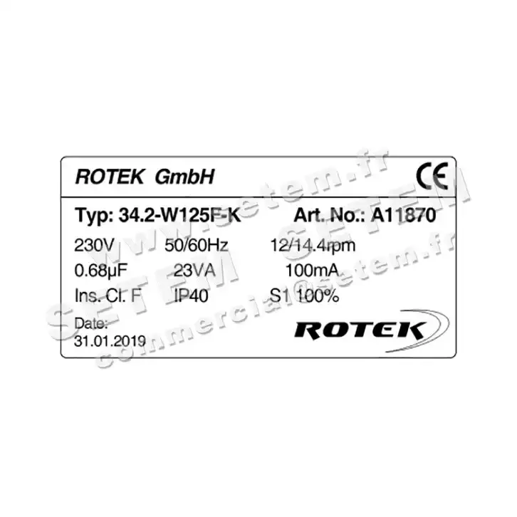 5781005247-MOTOREDUCTEUR 34.2W125.FK ROTEK A11870   5
