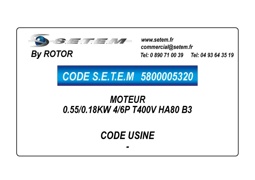 5800005320-MOTEUR ROTOR 0.55/0.18KW 4/6P T400V HA80 B3