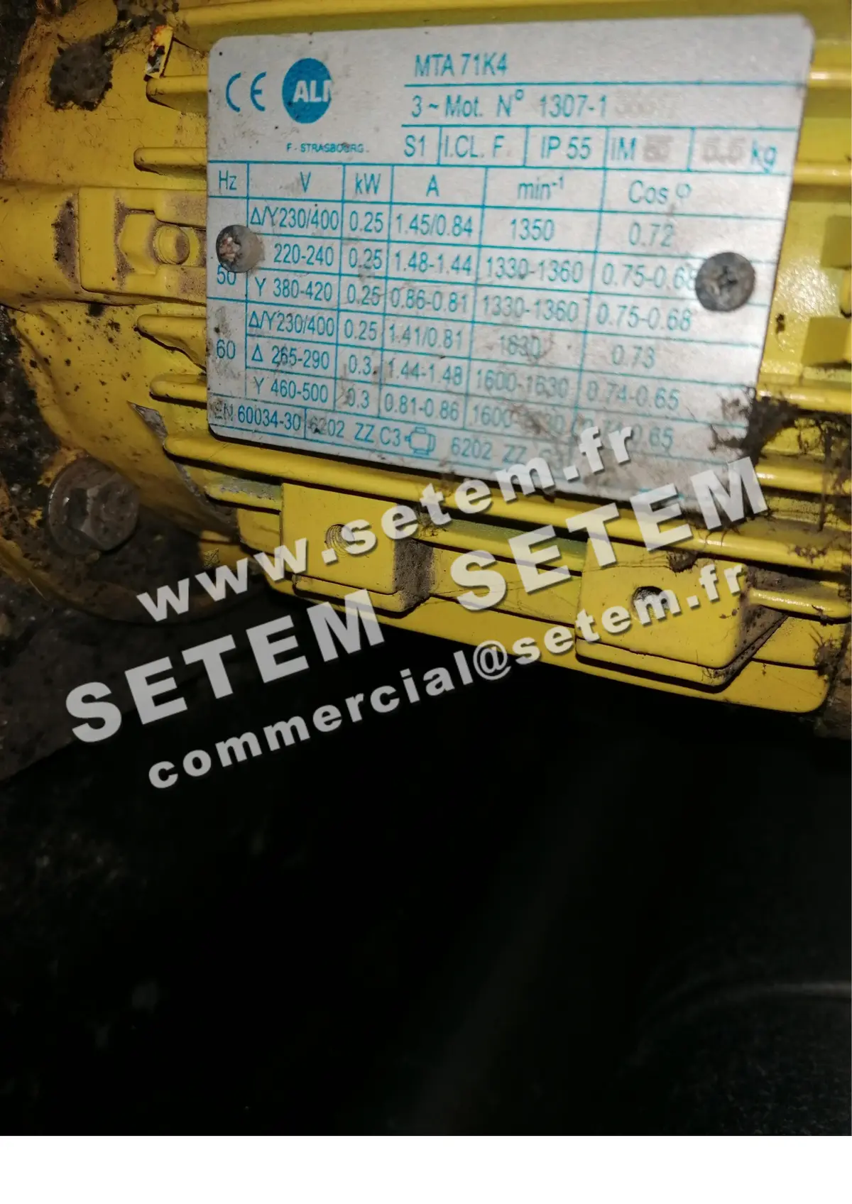 6006001036-MOTEUR ALMO 0.25KW 4P T230/400V HA71 B5 MTA71K4