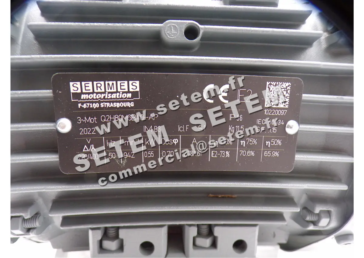 6006002055-MOTEUR ALMO 0.55KW 6P T230/400V HA80 B3 Q2H80M6B40.AP 2
