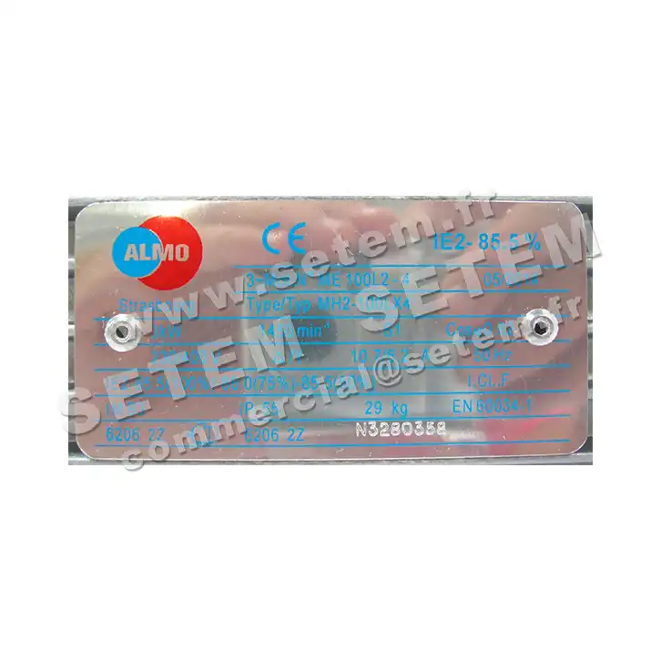 6006002102-MOTEUR ALMO 3KW 4P T230/400V HA100 B3 IE2 *MH2.100LX4* 2