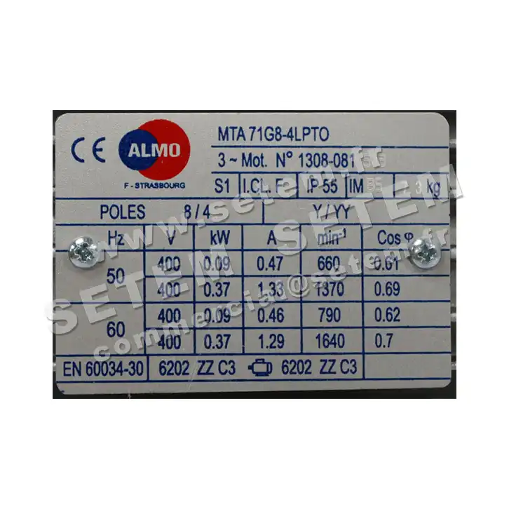 6006004521-MOTEUR ALMO MTA 71G8-4 B3 S1 I.CL.F IP55 IM 2