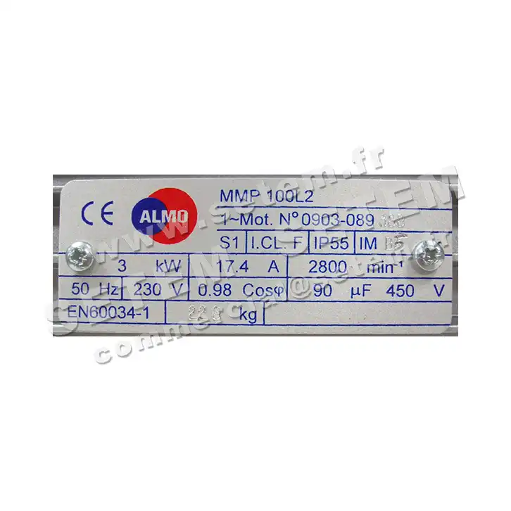 6006007611-MOTEUR ALMO 3KW 2P M230V HA100 B5 MMP100L2 2