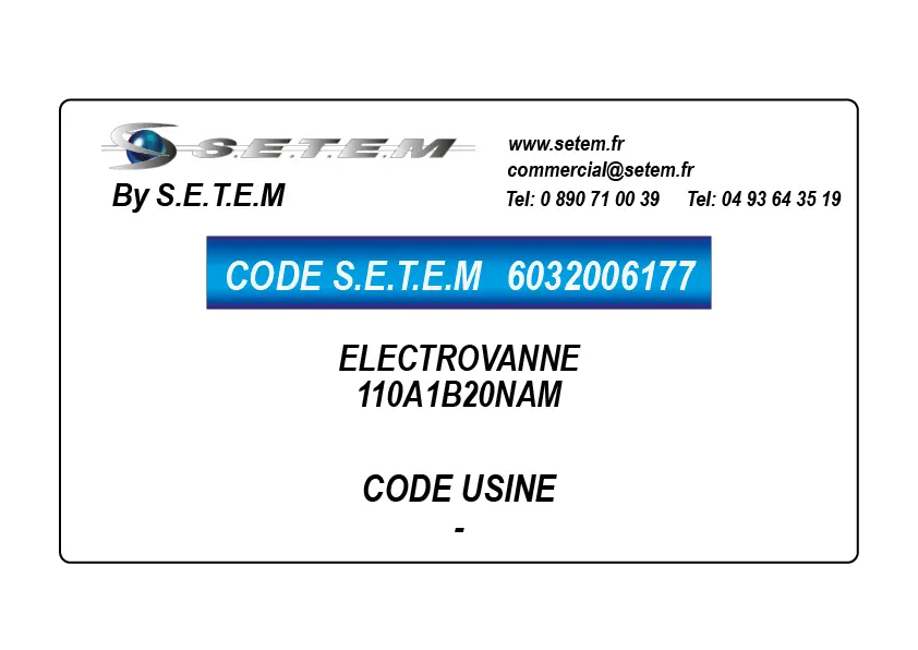 6032006177-ELECTROVANNE SETEM 110A1B20NAM