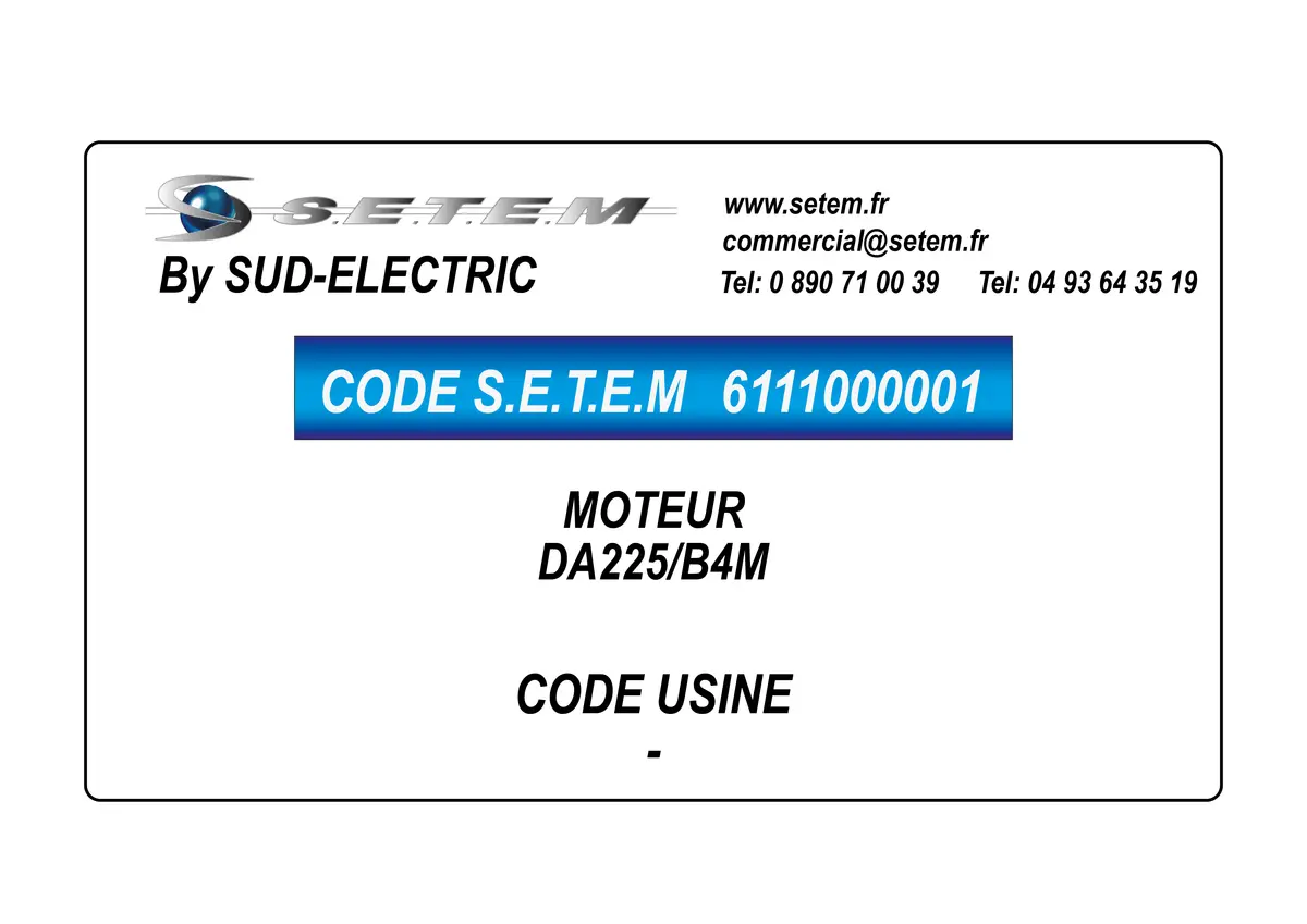 6111000001-MOTEUR SUDELECTRI DA225/B4M