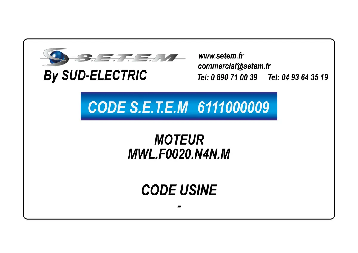 6111000009-MOTEUR SUDELECTRI MWL.F0020.N4N.M