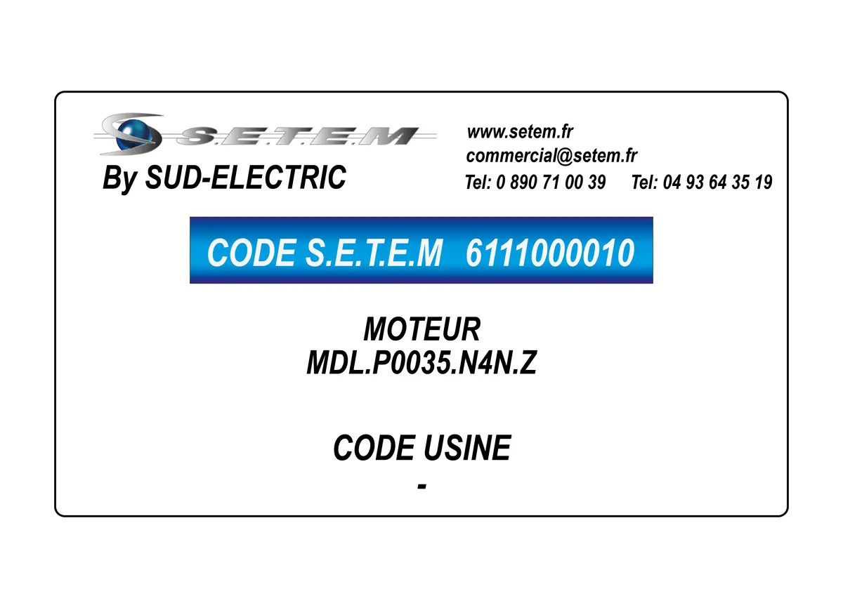 6111000010-MOTEUR SUDELECTRI MDL.P0035.N4N.Z