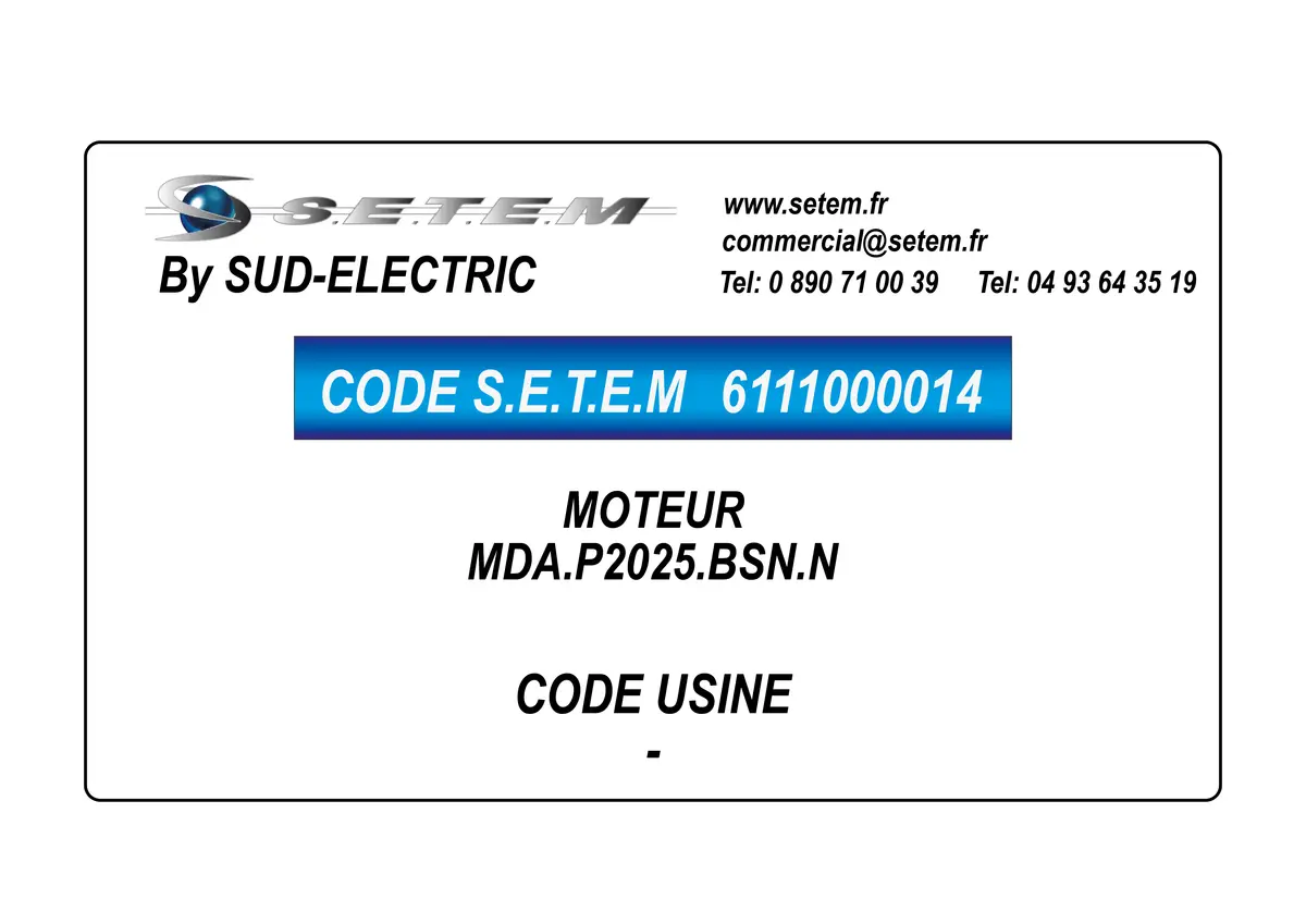 6111000014-MOTEUR SUDELECTRI MDA.P2025.BSN.N