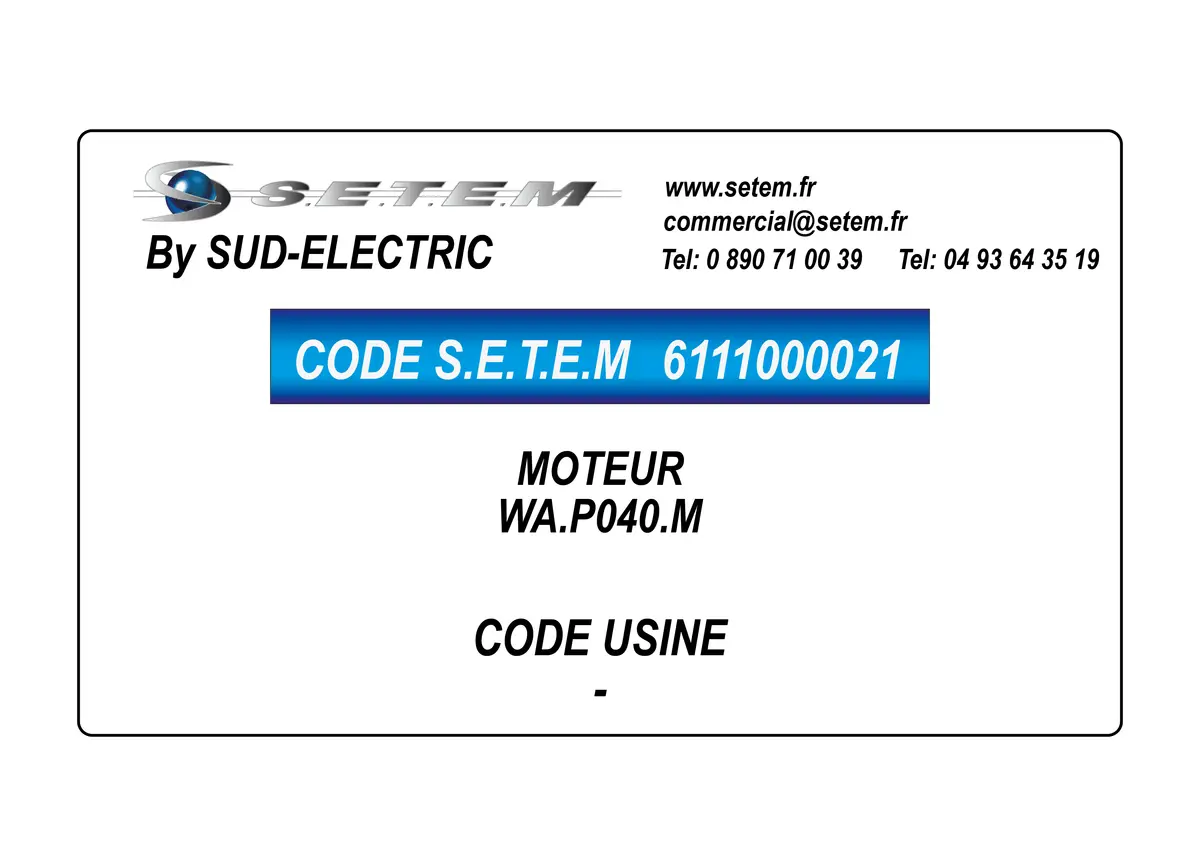 6111000021-MOTEUR SUDELECTRI WA.P040.M