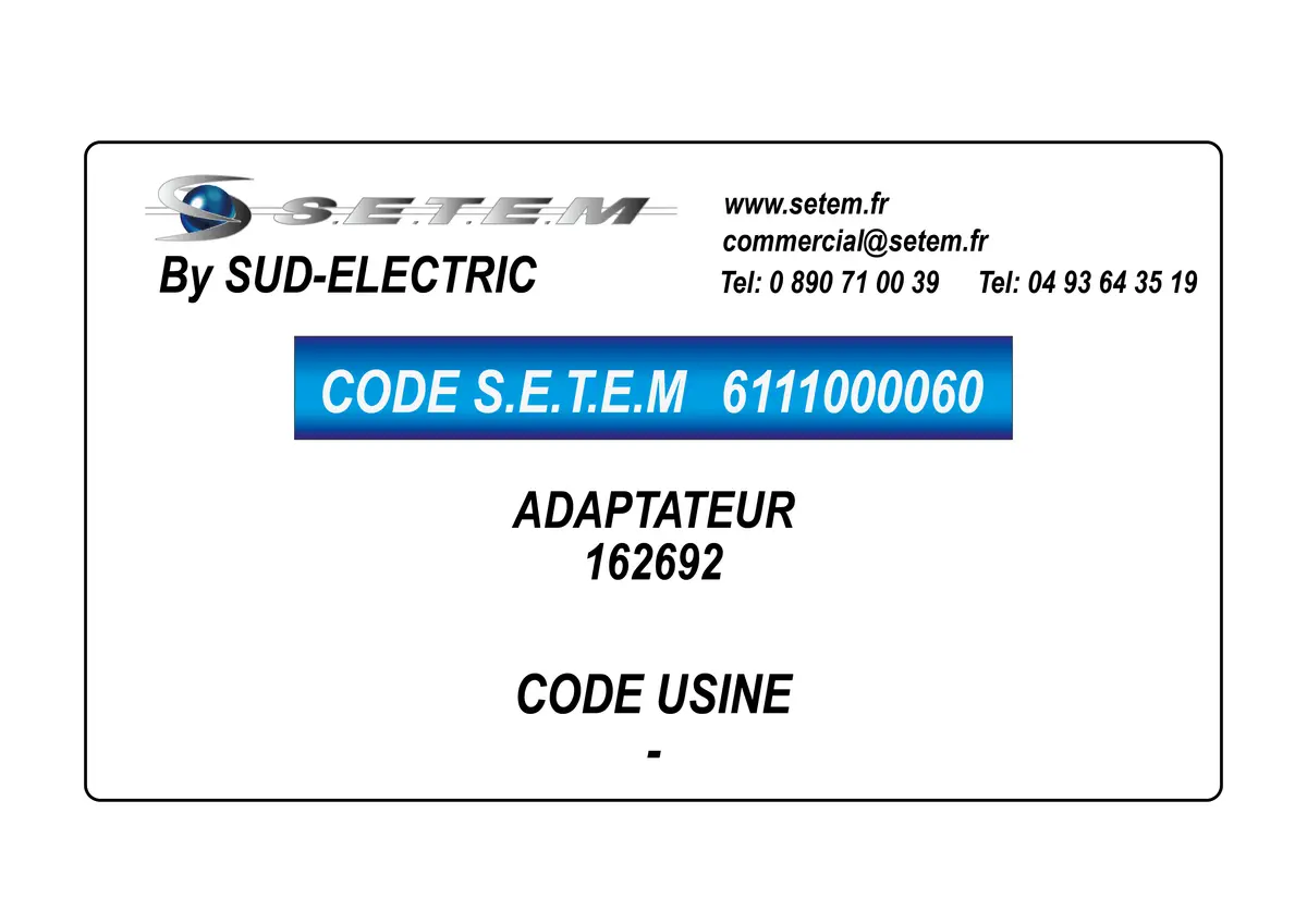 6111000060-ADAPTATEUR 162692 SUDELECTRI