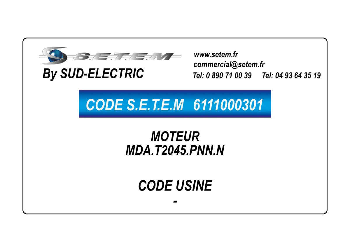 6111000301-MOTEUR SUDELECTRI MDA.T2045.PNN.N