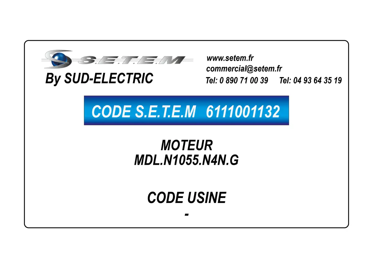 6111001132-MOTEUR SUDELECTRI MDL.N1055.N4N.G