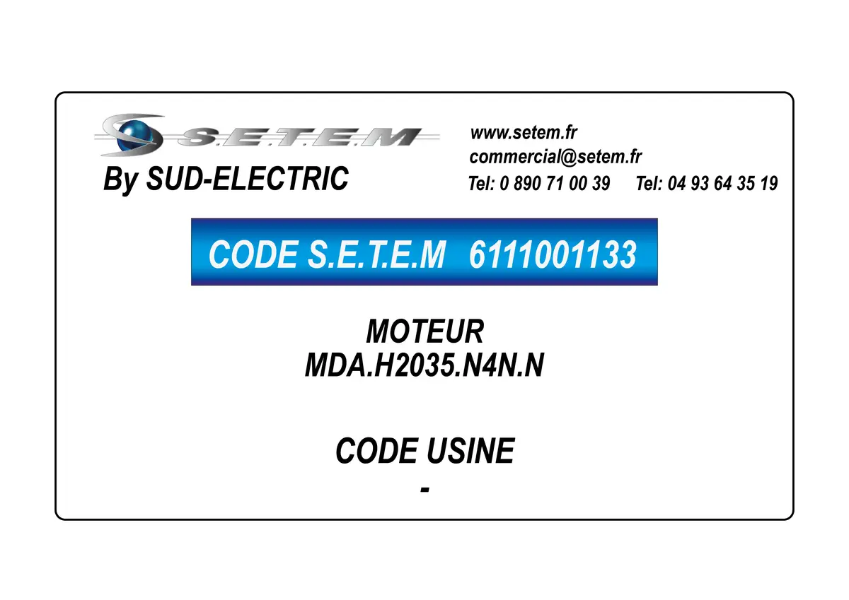 6111001133-MOTEUR SUDELECTRI MDA.H2035.N4N.N