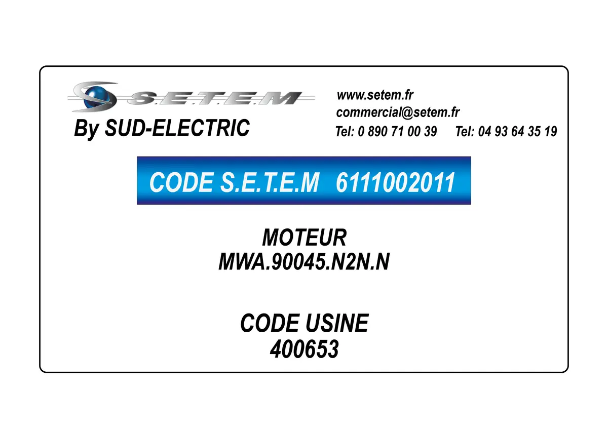 6111002011-MOTEUR SUDELECTRI MWA.90045.N2N.N *400653*