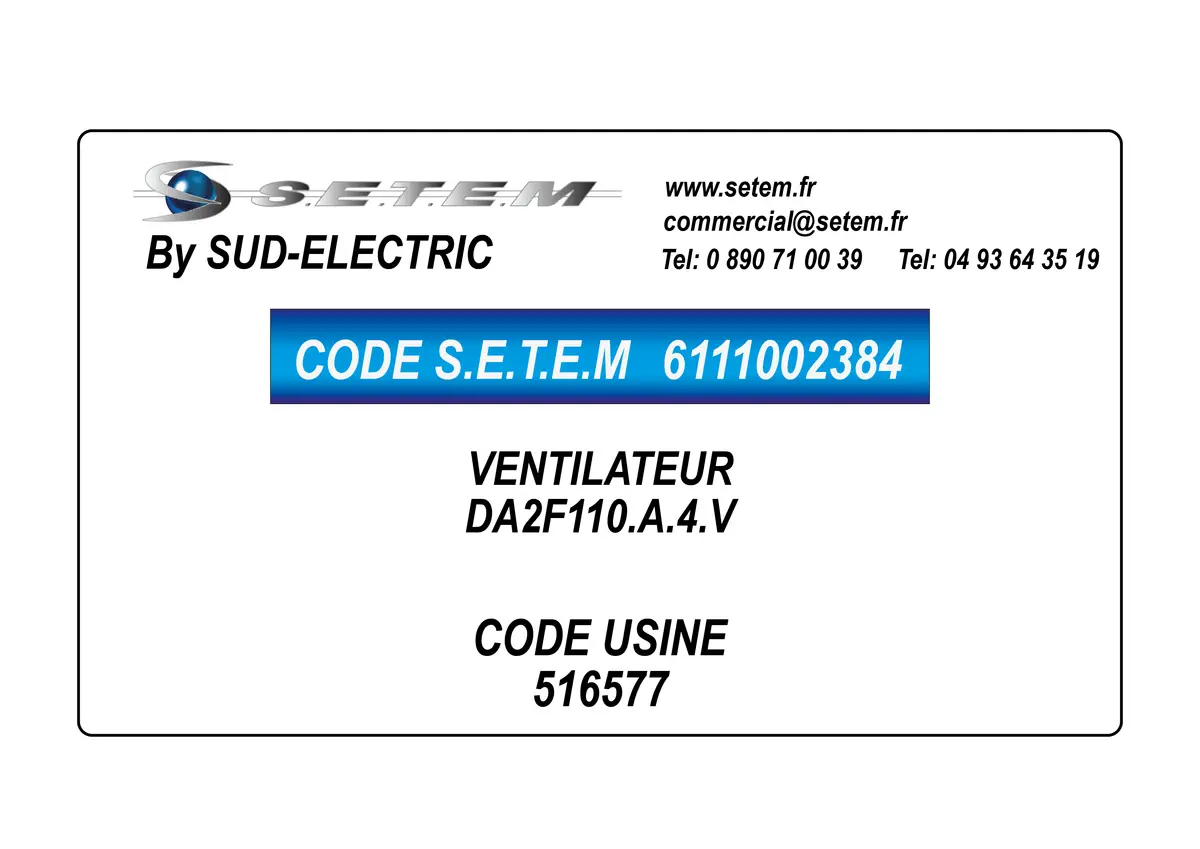6111002384-VENTILATEUR SUDELECTRI DA2F110.A.4.V *516577*