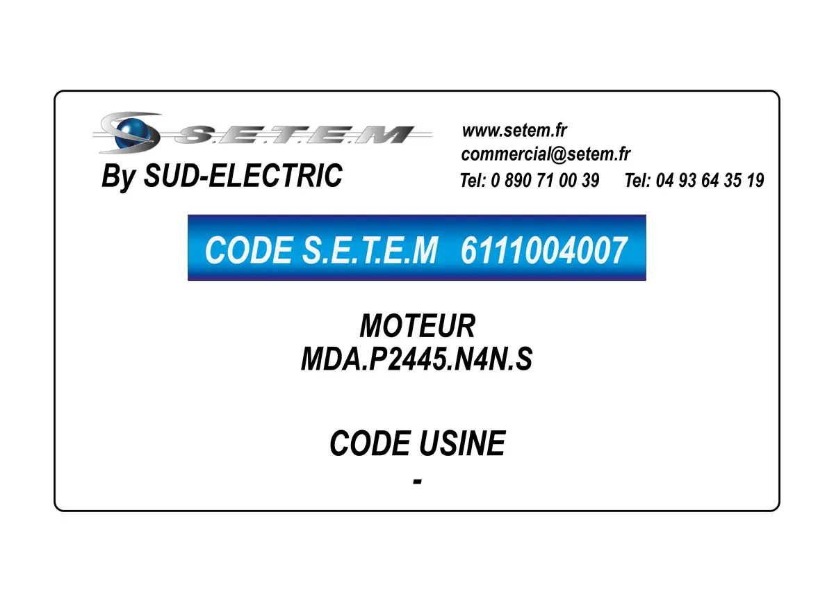 6111004007-MOTEUR SUDELECTRI MDA.P2445.N4N.S
