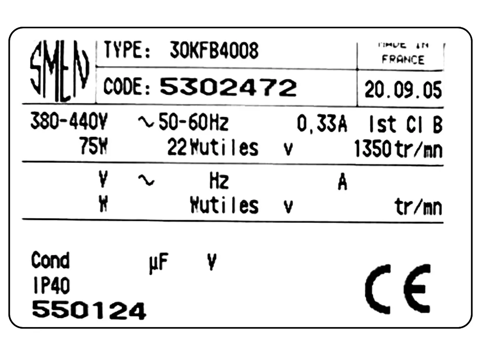 6129000003-VENTILATEUR SMEN 30KFB4008 "8668736" "550164" *5302472* 2