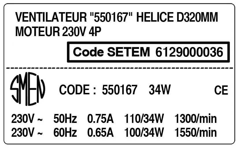 6129000036-VENTILATEUR SMEN "550167" HELICE D320MM" 2