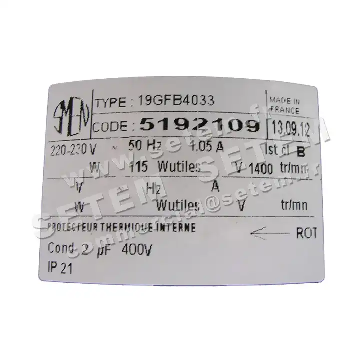 6129002109-MOTEUR SMEN 19GFB4033 *5192109* 2