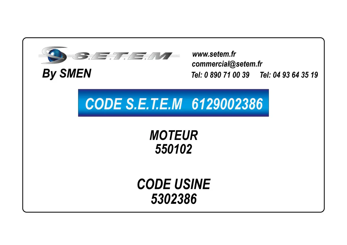 6129002386-MOTEUR SMEN "550102" *5302386*