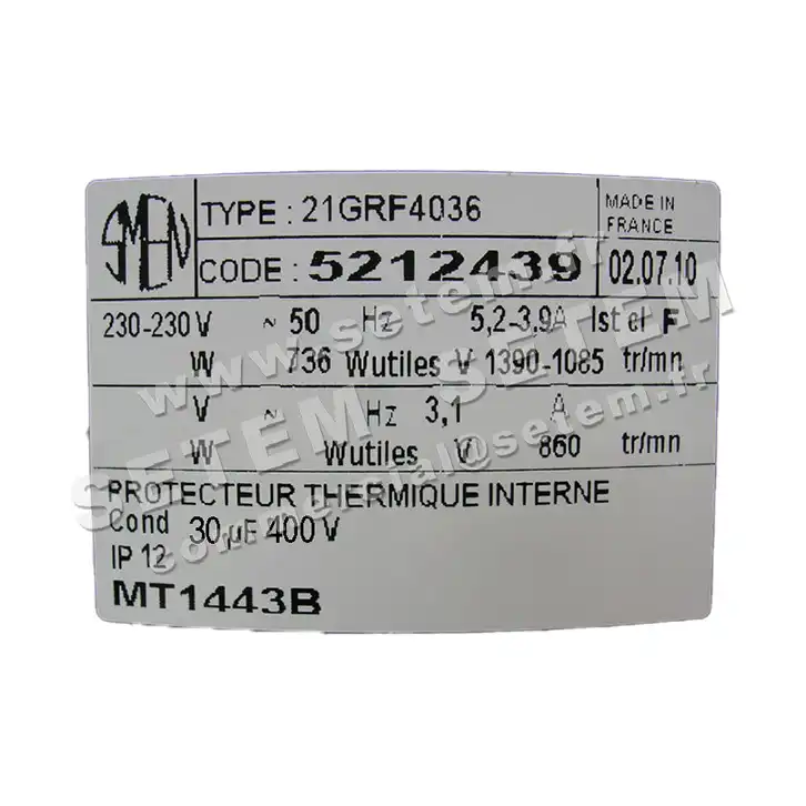 6129002439-MOTEUR SMEN 21GRF4036 "MT1443B" *5212439* 4