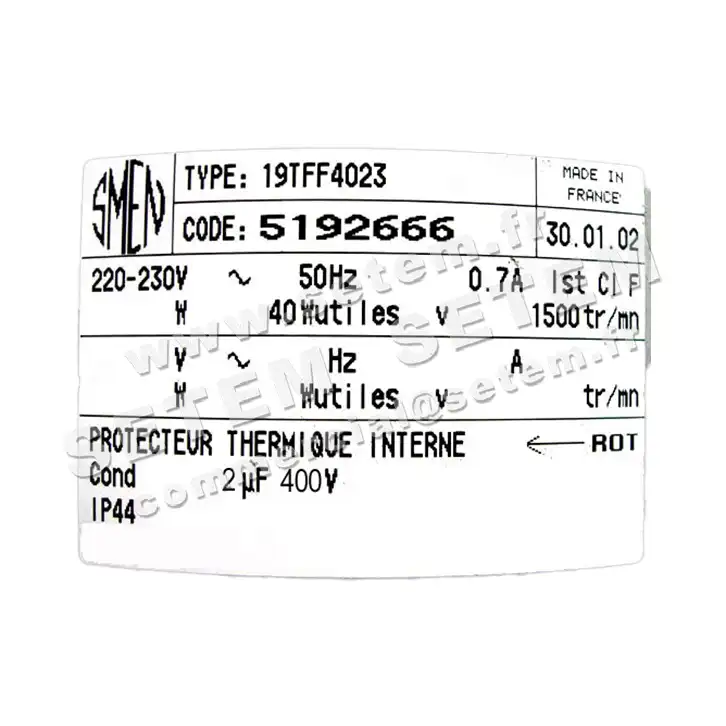 6129002666-MOTEUR SMEN 19TFF4023 *5192666* 3