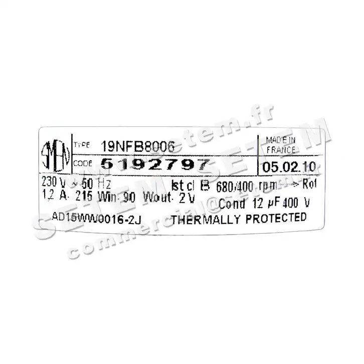 6129002797-MOTEUR SMEN 19NFB8006 "AD15WW0016.2J" *5192797* 2